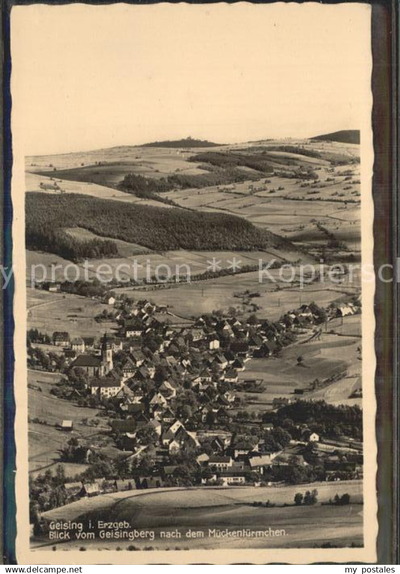 Geising Erzgebirge Blick vom Geising nach dem Mueckentuermchen