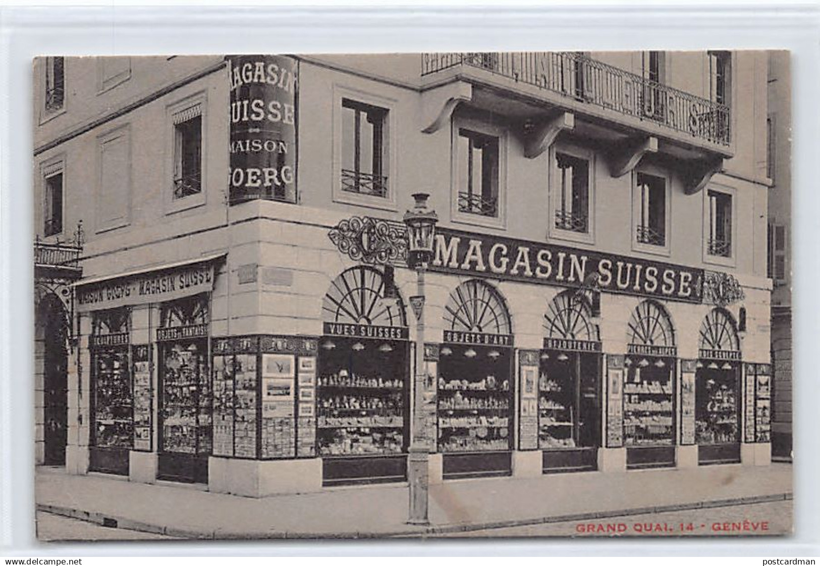 GENÈVE - Maison C. Goerg Vues Suisses Objets d'Art Bijouterie Pierres des Alpes - Grand Quai 14