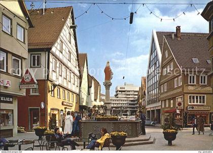 72142128 Aalen Fussgaengerzone Marktplatz Brunnen Rathaus Aalen