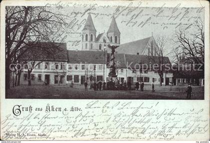 Aken Elbe Kirche Ortsansicht