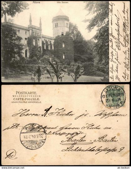 Ansichtskarte Altona-Hamburg Donners-Park, Villa 1904 Stempel Altona Ottensen