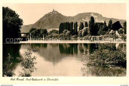 43134032 Bad Honnef Insel Grafenwerth mit Drachenfels Bad Honnef