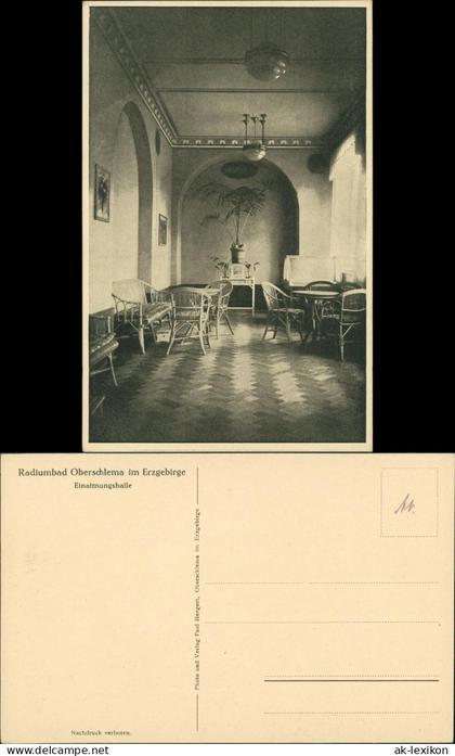 Ansichtskarte Oberschlema-Bad Schlema Kurhotel - Einatmungshalle 1932