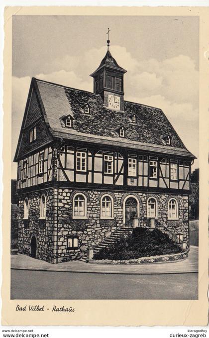 Bad Vilbel, Rathaus old postcard travelled 1965 b171130