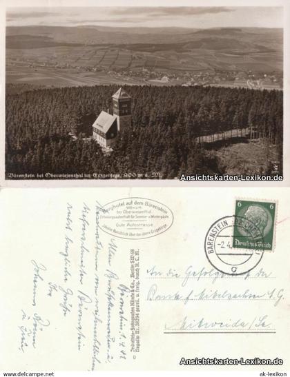 Bärenstein-Altenberg (Erzgebirge) Bärenstein mit Berghotel - Luftbild 1941