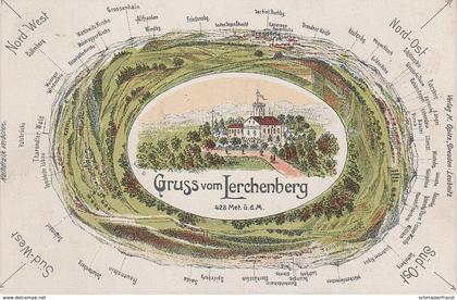 Litho Panorama AK Lerchenberg Gasthof a Bannewitz Possendorf Rabenau Oelsa Karsdorf Dippoldiswalde Börnchen Dresden