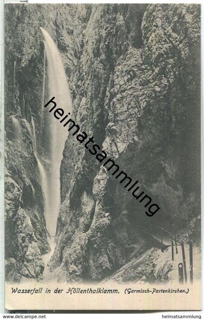 Höllentalklamm bei Garmisch-Partenkirchen - Wasserfall - AK ca. 1910 - Verlag B. Johannes Garmisch-Partenkirchen