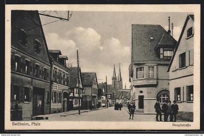 AK Bellheim /Pfalz, Passanten in der Hauptstrasse