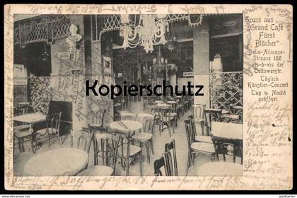 ALTE POSTKARTE BERLIN GRUSS AUS GRAND CAFÉ FÜRST BLÜCHER Reif Bräu postcard Ansichtskarte AK cpa