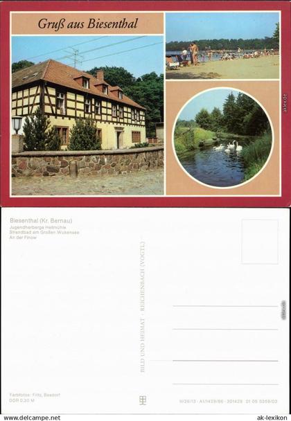 Biesenthal Jugendherberge Hellmühle, Strandbad am  Finow 1986