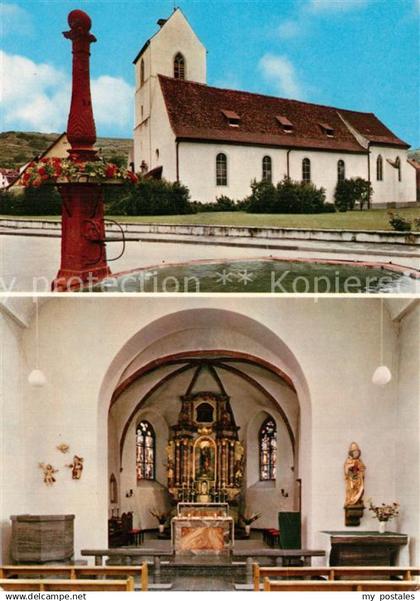 73596439 Boetzingen Pfarrkirche St. Laurentius am Kaiserstuhl Brunnen