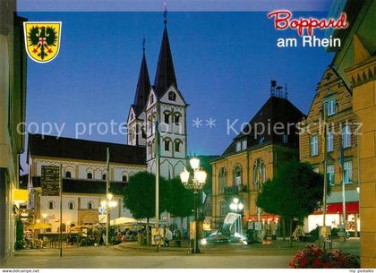 73168275 Boppard Rhein Kirche Nachtaufnahme Boppard Rhein