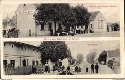 CPA Radeland Baruth in der Mark, Gasthof von Wilhelm Schulze, Dorfstraße, Anwohner