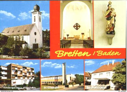 70115186 Bretten Baden Bretten Kirche Kindergarten Altenheim  o 1980