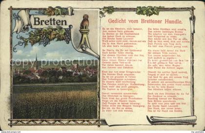 72100877 Bretten Baden Stadtblick mit Gedicht vom Brettener Hundle Bretten