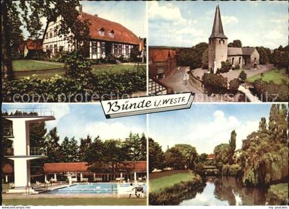 72507723 Buende Westfalen Kirche Flusspartie Freibad Buende