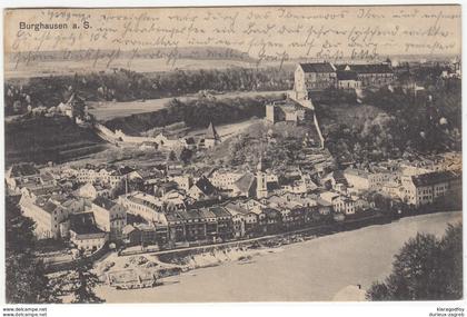 Burghausen old postcard travelled 1914 Burghausen Pmk b170620