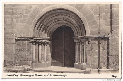 Dinkelsbühl, romanisches Portal an der St. Georgskirche, um 1920