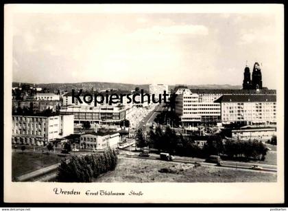 ÄLTERE POSTKARTE DRESDEN ERNST-THÄLMANN-STRASSE PANORAMA Straßenbahn Tram Tramway cpa postcard AK Ansichtskarte