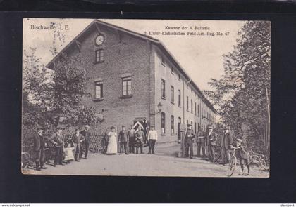 Frankreich France AK Bischweiler Elsass Kaserne der 4. Batterie  1913