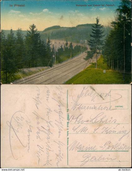 Hetzdorf-Flöha Sachsen Waldpartie und Viadukt bei Hetzdorf 1915  1.WK Feldpost