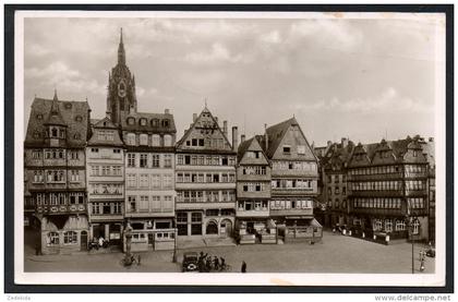 0001 - alte Foto Ansichtskarte - Frankfort am Main Römerberg gel 1954