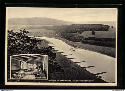 AK Fürstenberg /Oberweser, Hotel Fürstenberg u. Weserberg-Terrassen