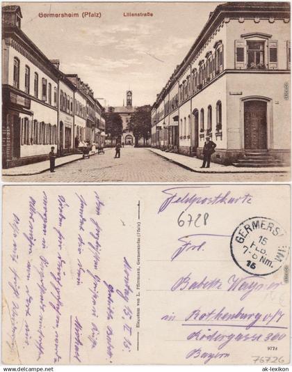 Ansichtskarte Germersheim Lilienstraße 1915