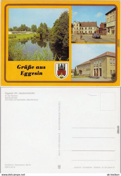 Eggesin Greifswald An der Randow, Bahnhofstraße, HO-Hotel und Gaststätte   1984