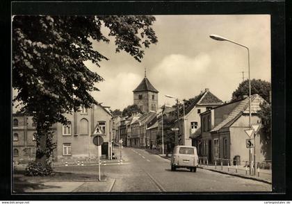 AK Grevesmühlen, August-Bebel-Strasse mit Geschäften