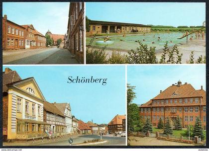 C7861 - TOP Schönberg Kr. Grevesmühlen - Schwimmbad Freibad Schule - Verlag Bild und Heimat Reichenbach