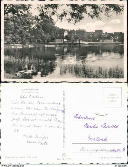 Grevesmühlen Häuser Partie am Vielbeckersee DDR Postkarte 1956