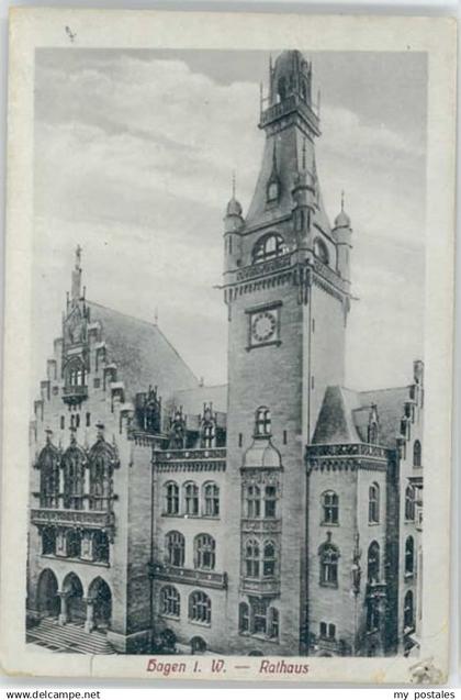 70123099 Hagen Westfalen Hagen Westfalen Rathaus ungelaufen ca. 1920