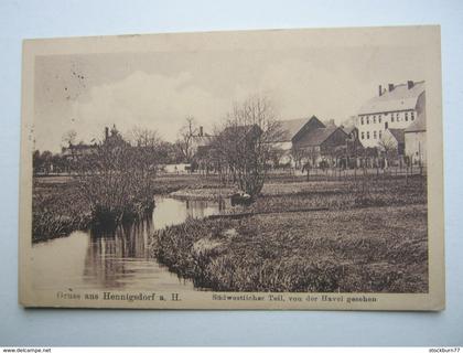 Hennigsdorf, Seltene Karte um 1906 mit Stempel + Marke