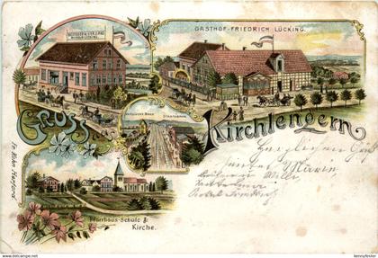 Gruss aus Kirchlengern - Gasthof Friedrich Lücking - Litho