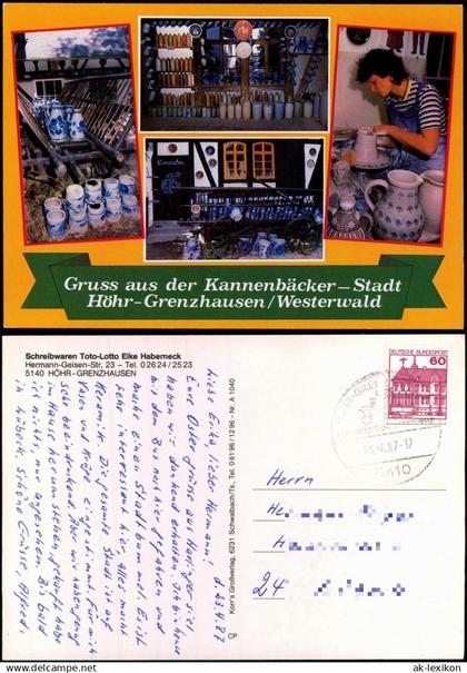 Höhr-Grenzhausen Mehrbild-AK Gruss aus der Kannenbäcker Stadt Ortsansichten 1987