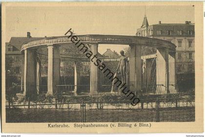 Karlsruhe - Stephansbrunnen von Billing & Binz - Verlag J. Velten Karlsruhe