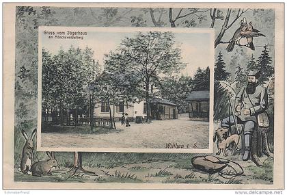 Litho AK Gasthof Jägerhaus Mönchswalder Berg a Wilthen Großpostwitz Obergurig Kirschau Bautzen Kleindöbschütz Irgersdorf