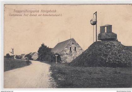 39084392 - Truppenuebungsplatz Koenigsbrueck. verlassene Dorf Zietsch mit Sicherheitsstand I gelaufen, 1912 kleiner Kni