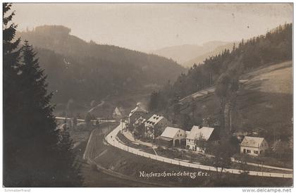 AK Niederschmiedeberg Eisenbahn Bahnhof ? bei Grossrückerswalde Marienberg Jöhstadt Pressnitz Wolkenstein Bahnpost