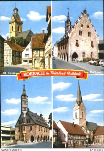 70113722 Korbach Korbach Rathaus Kirche x 1987