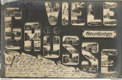 NEUNKIRCHEN, Saar, Grüsse Mehrbild (1900) Foto-AK