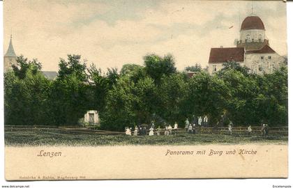 CPA - Carte Postale - Allemagne - Lenzen - Panorama mit Burg und Kirche (M7972)