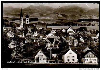 5473 - alte Foto Ansichtskarte - Leutkirch im Allgäu mit Rindalphorn und Hochgrat - Franckh