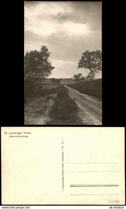 Ansichtskarte .Niedersachsen Abendstimmung, Lüneburger Heide 1935