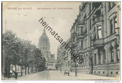 Mainz - Kaiserstraße mit Christuskirche - Verlag Kaspar Suder Mainz