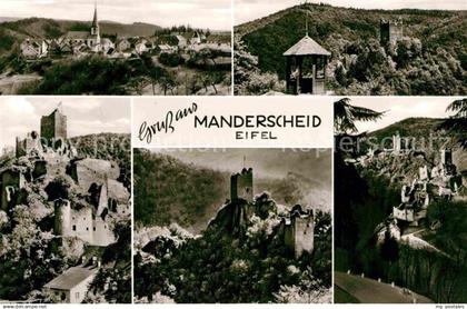 72893139 Manderscheid Eifel Burgruine Panorama Manderscheid