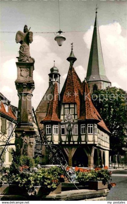 72767935 Michelstadt Rathaus Marktbrunnen Michelstadt