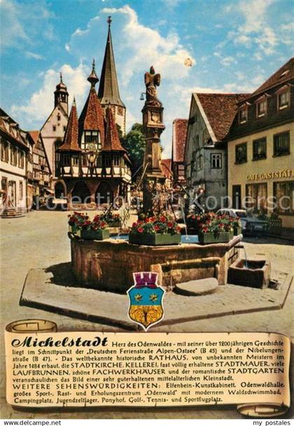 73212763 Michelstadt Stadtkirche Marktbrunnen Michelstadt