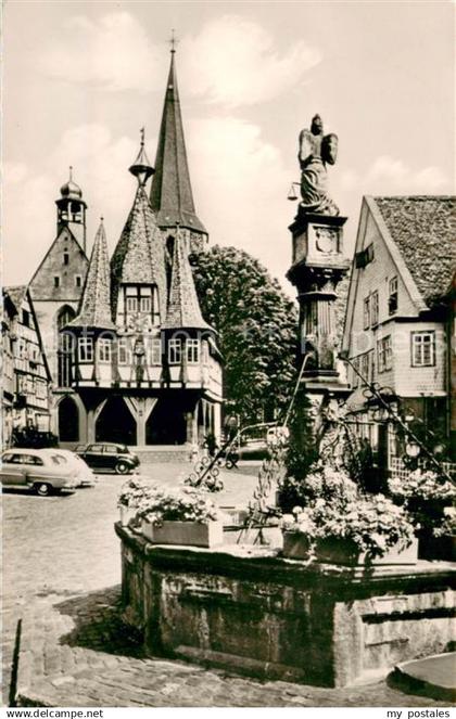 73698039 Michelstadt Marktbrunnen mit Rathaus Michelstadt